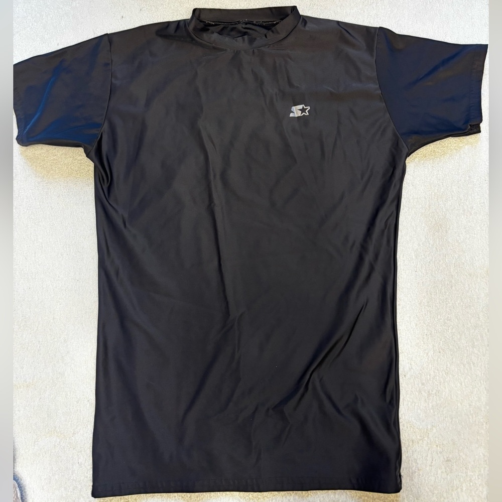 STARTER undershirt baseball Black Rash Guard high neck boys XL